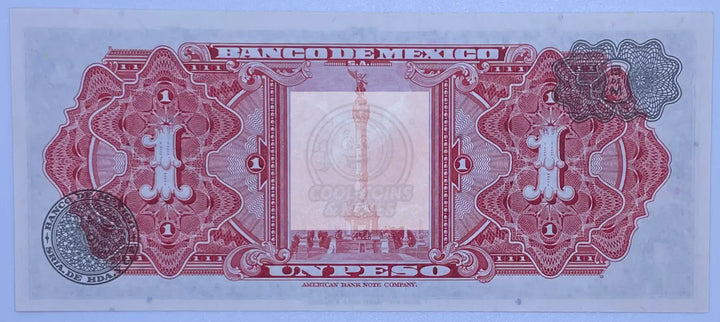 1970 Mexico Banknote 1 Peso UNC - Cool Coins & Notes