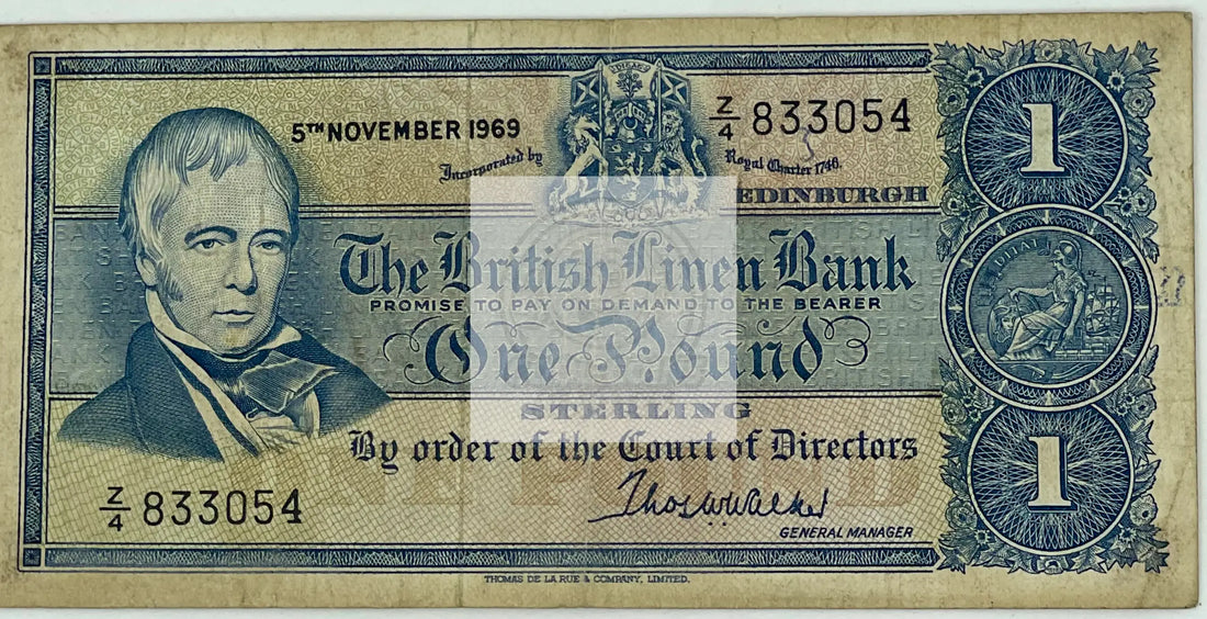 1970 SCOTLAND ONE POUND STERLING P169b, Used Banknote - Cool Coins & Notes