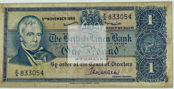 1970 SCOTLAND ONE POUND STERLING P169b, Used Banknote - Cool Coins & Notes