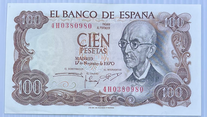1970 Spain 100 Pesetas P-152 Used World Banknote - Cool Coins & Notes