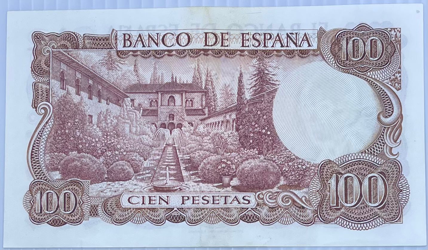 1970 Spain 100 Pesetas P-152 Used World Banknote - Cool Coins & Notes
