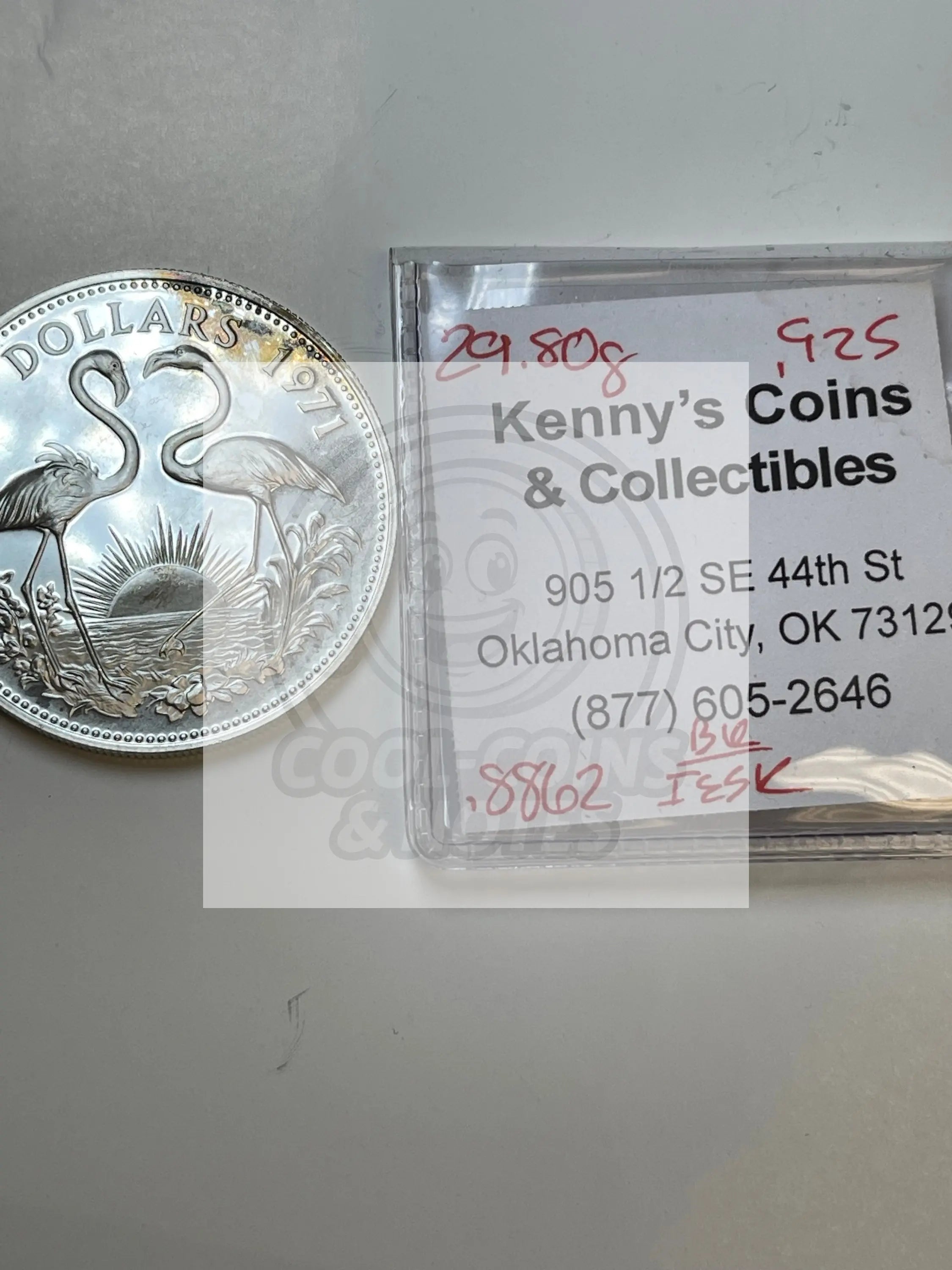 1971 Bahamas $2 Silver Coin UNC KM 23 - Cool Coins & Notes