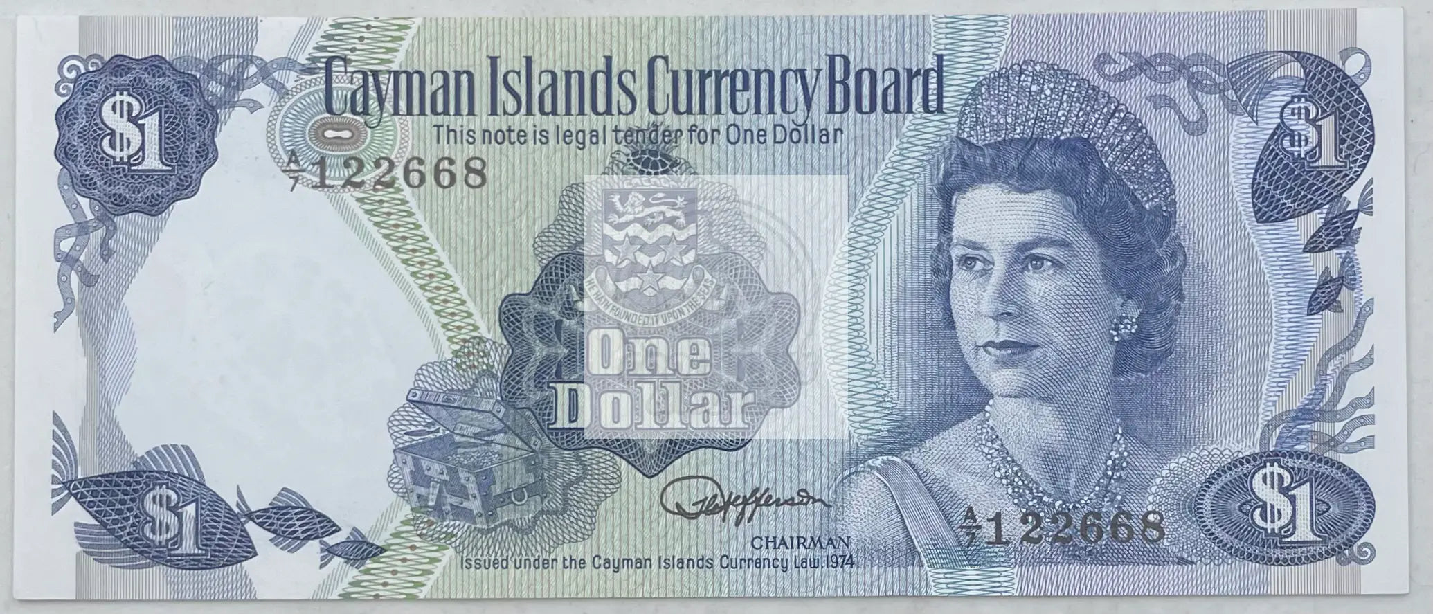 1971 Cayman Islands  $1 Dollar P-1c UNC World Banknote - Cool Coins & Notes