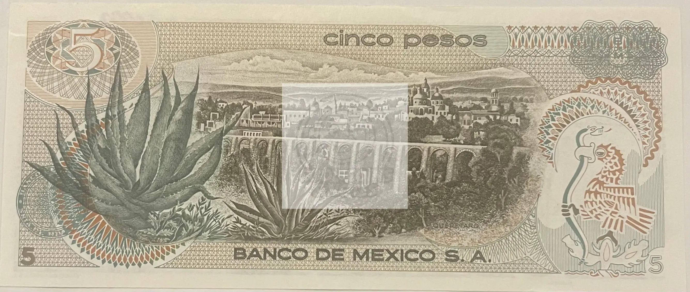 1971 Mexico 5 Pesos P-26b1.1, UNC World Banknote - Cool Coins & Notes