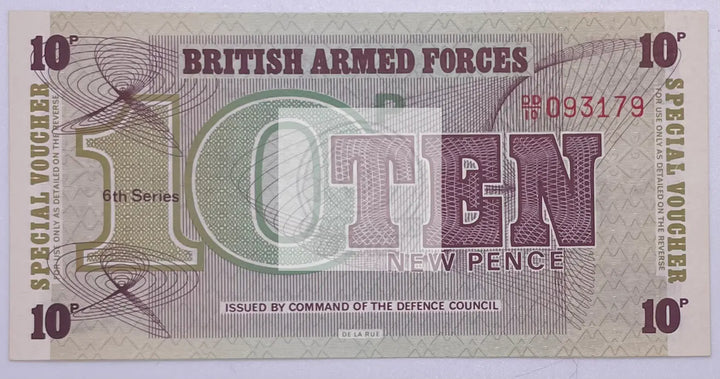 1972 British Armed Forces 10 New Pence P-M45 UNC Banknote - Cool Coins & Notes