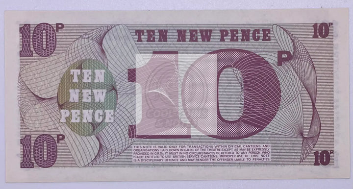1972 British Armed Forces 10 New Pence P-M45 UNC Banknote - Cool Coins & Notes