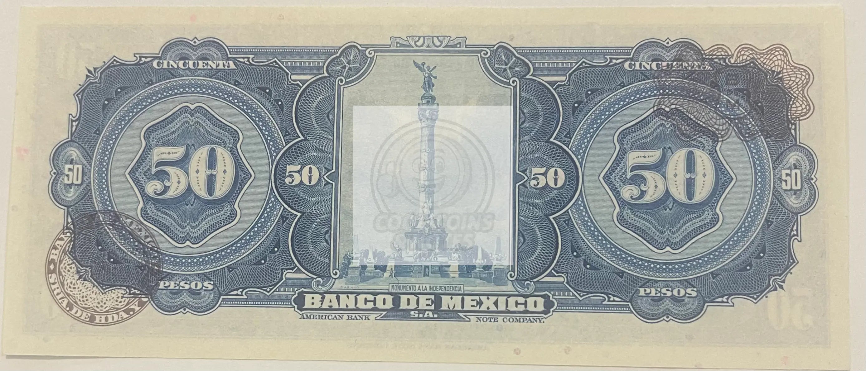 1972 Mexico 50 Pesos P-49u.5, UNC World Banknote - Cool Coins & Notes