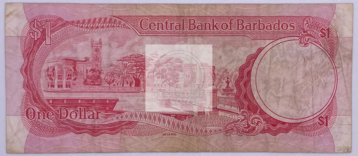 1973 Barbados 1 Dollar P-29 Banknote - Cool Coins & Notes