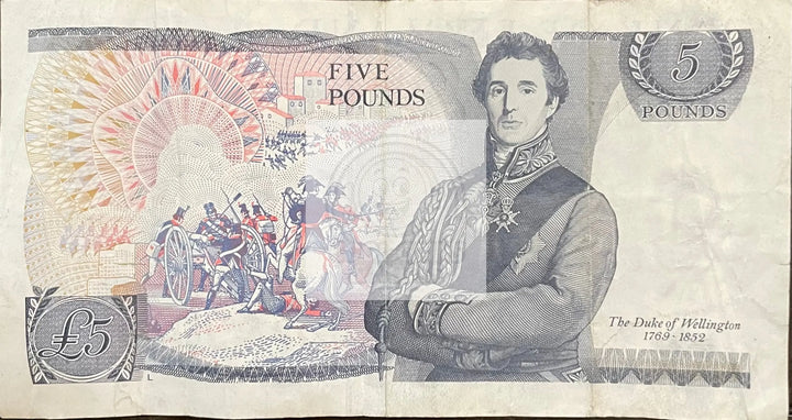 1973 England 5 Pounds P-378 Circulated Banknote Cool Coins & Notes 