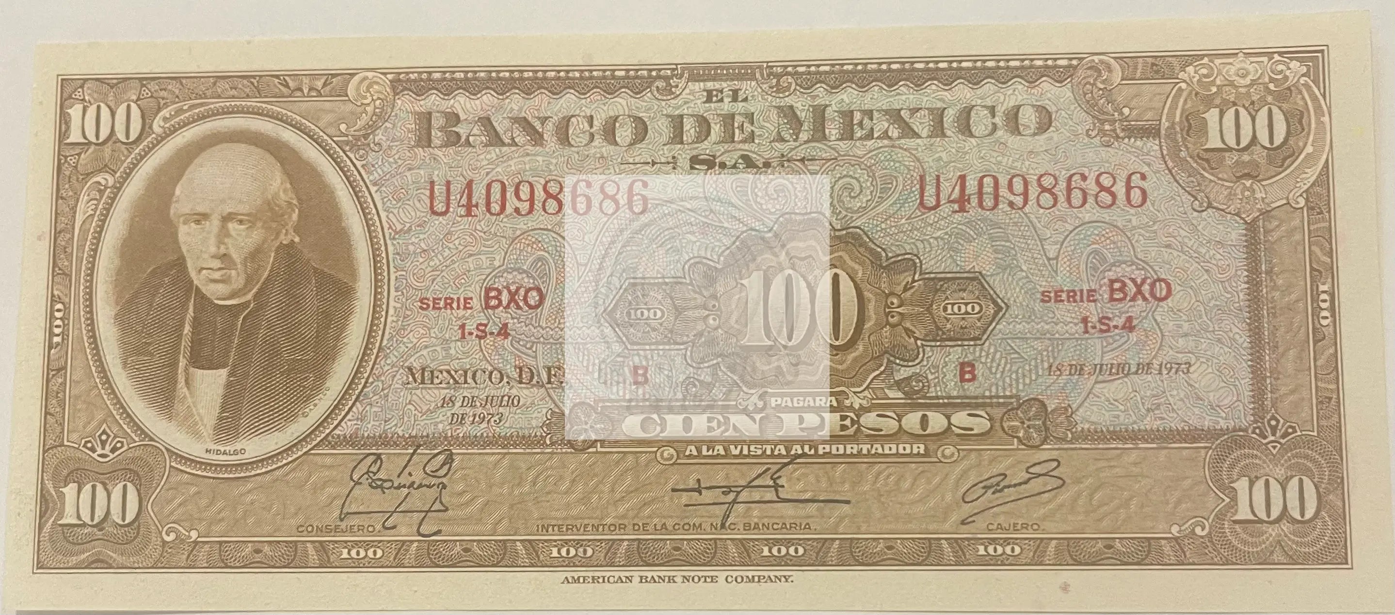1973 Mexico 100 Pesos P-61i.11, UNC World Banknote - Cool Coins & Notes