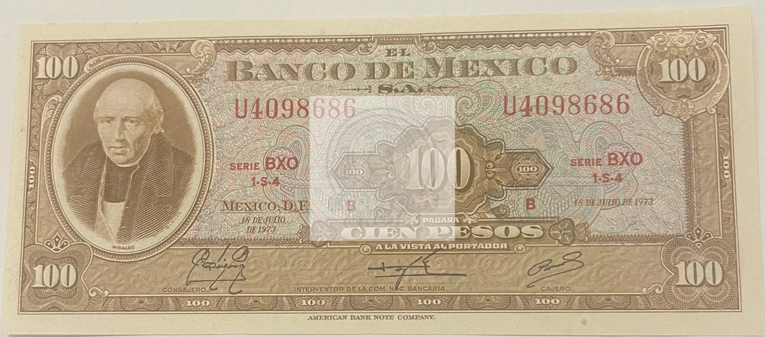 1973 Mexico 100 Pesos P-61i.11, UNC World Banknote - Cool Coins & Notes