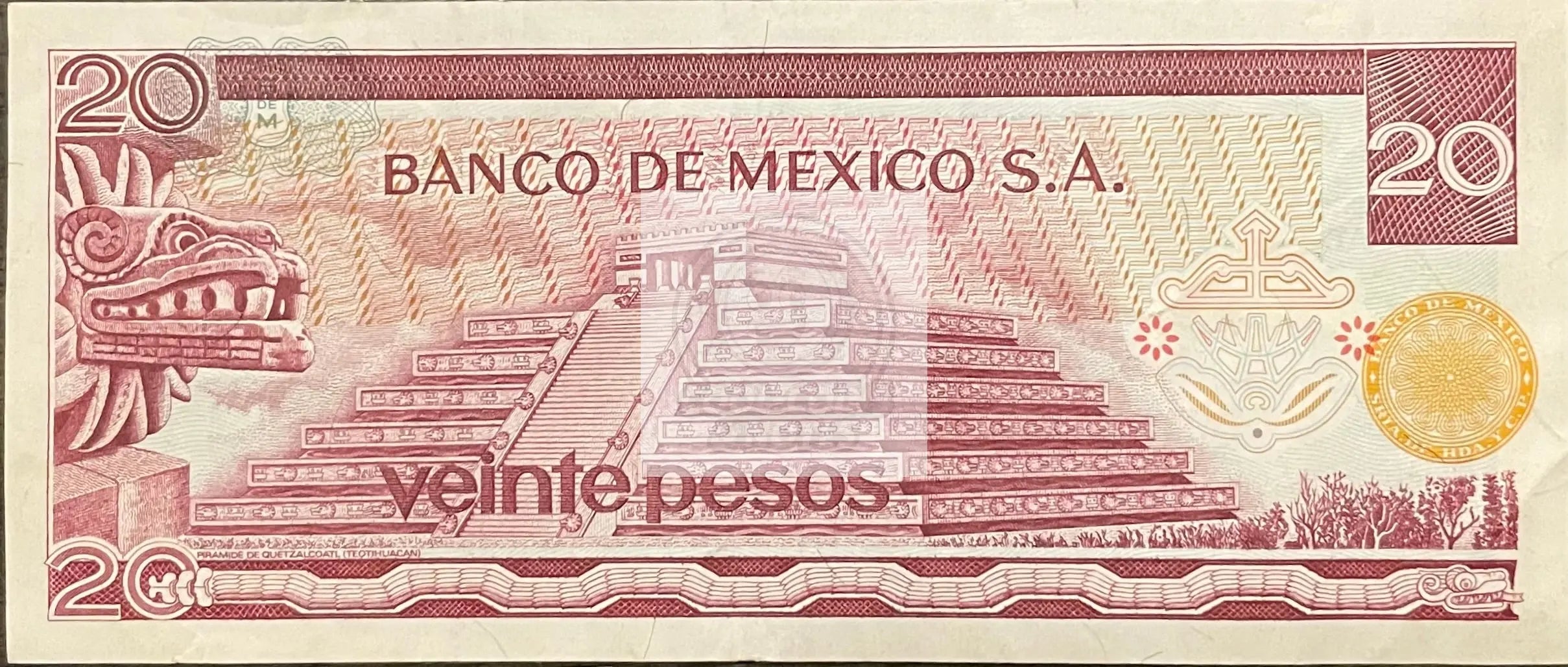 1973 Mexico 20 Pesos P-64 Banknote Circulated - Cool Coins & Notes