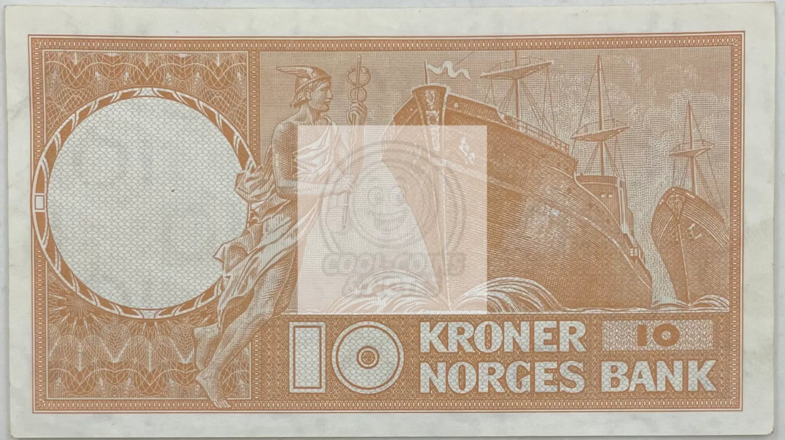 1973 Norway 10 Kroner P-31 AU, World Banknote - Cool Coins & Notes