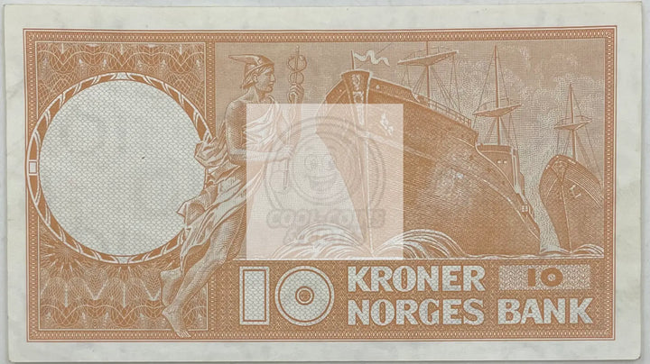 1973 Norway 10 Kroner P-31 AU, World Banknote - Cool Coins & Notes