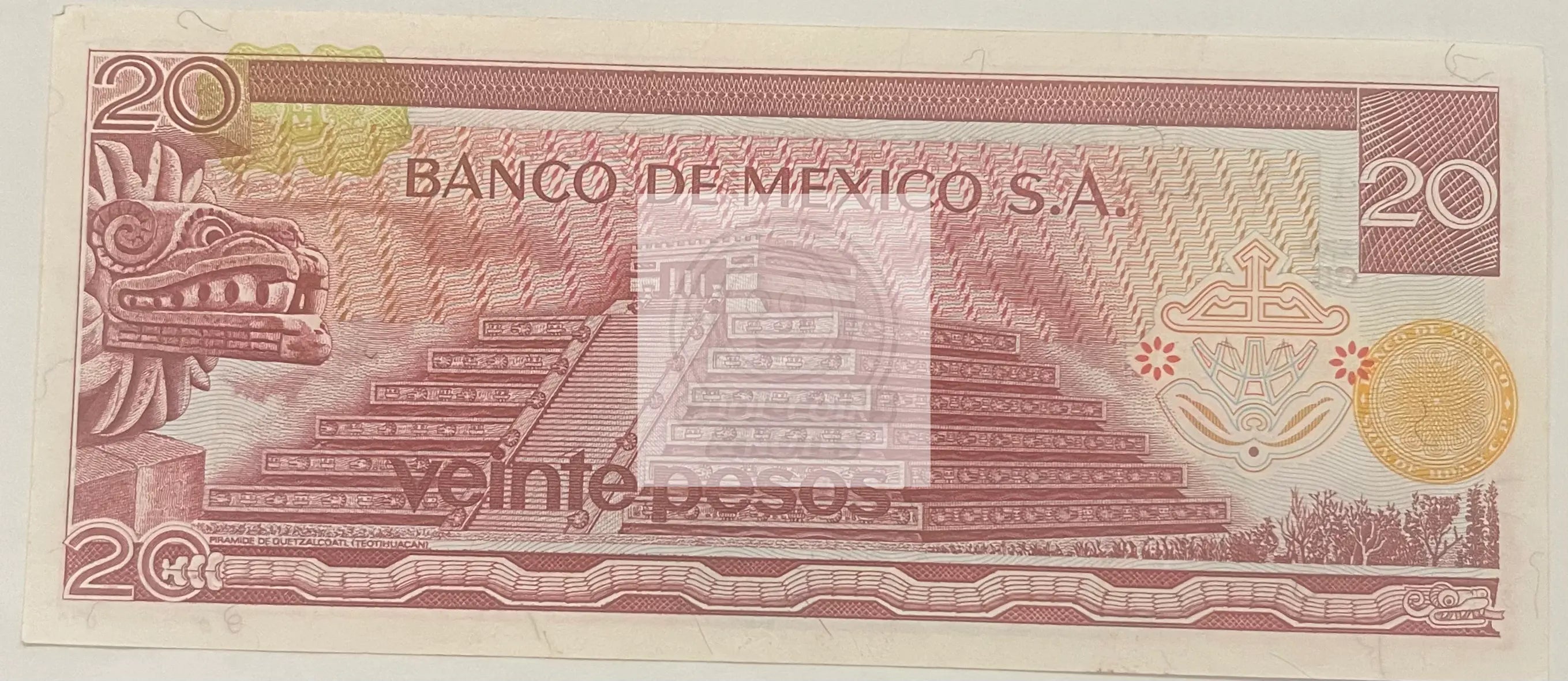 1976 Mexico 20 Pesos P-64c.4, UNC World Banknote - Cool Coins & Notes