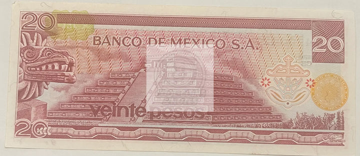 1976 Mexico 20 Pesos P-64c.4, UNC World Banknote - Cool Coins & Notes