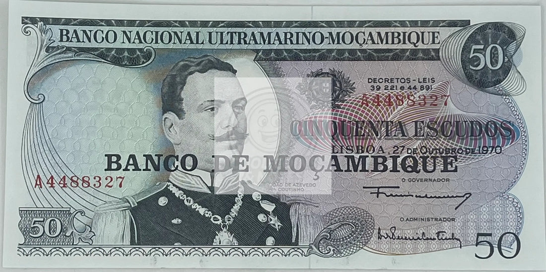 1976 Mozambique 50 Escudos P-116 UNC, World Banknote - Cool Coins & Notes