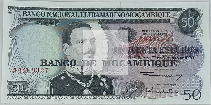 1976 Mozambique 50 Escudos P-116 UNC, World Banknote - Cool Coins & Notes
