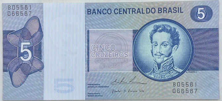 1979 Brazil 5 Cruzeiros P-192d UNC World Banknote - Cool Coins & Notes
