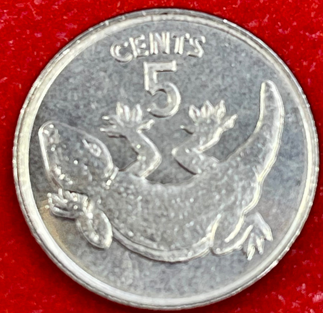 1979 Kiribati 5 Cents Coin, KM3 Uncirculated / Lizard - Cool Coins & Notes