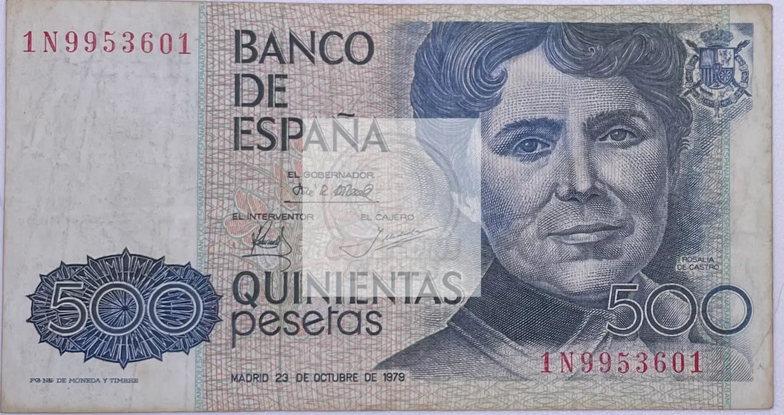 1979 Spain 500 Pesetas P-157, Used World Currency Banknote - Cool Coins & Notes