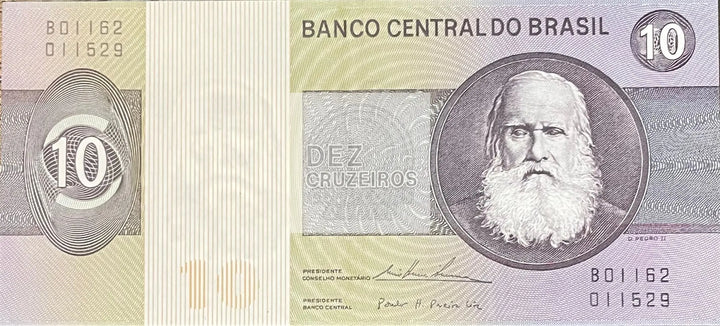 1980 Brazil 10 Cruzeiros P-193 World Banknote Cool Coins & Notes 