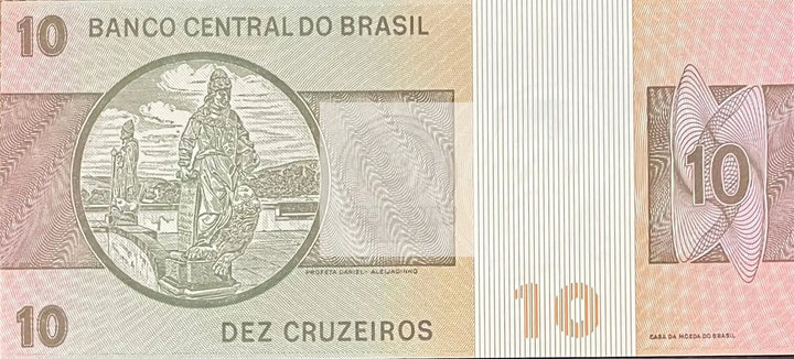 1980 Brazil 10 Cruzeiros P-193 World Banknote Cool Coins & Notes 