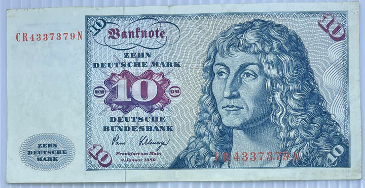 1980 Germany 10 Marks P-31 Used World Banknote - Cool Coins & Notes