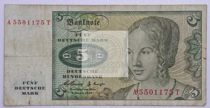 1980 Germany 5 Mark P-30 Banknote, Used - Cool Coins & Notes