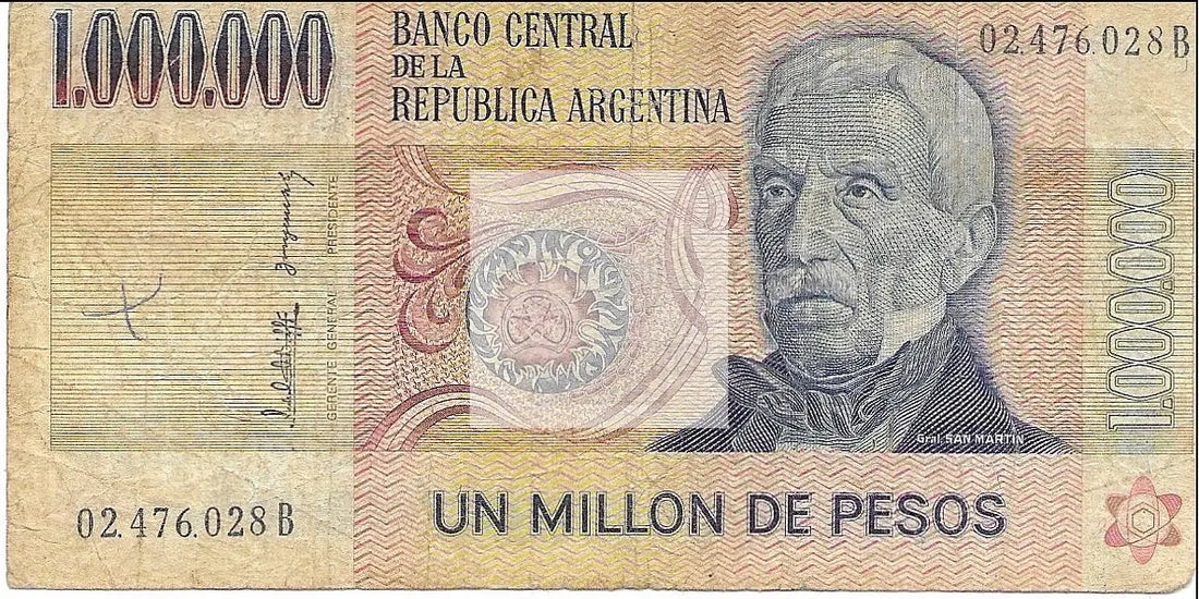 1980’s Argentina  1,000,000 Pesos P-310 Banknote - Cool Coins & Notes