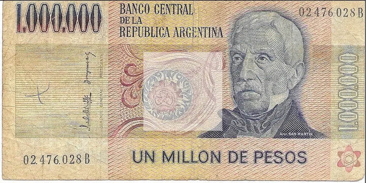 1980’s Argentina  1,000,000 Pesos P-310 Banknote - Cool Coins & Notes