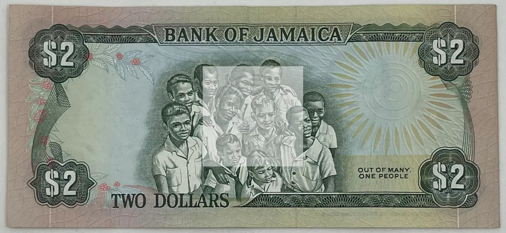 1982-1986 Jamaica 2 Dollars P-65a AU Banknote - Cool Coins & Notes