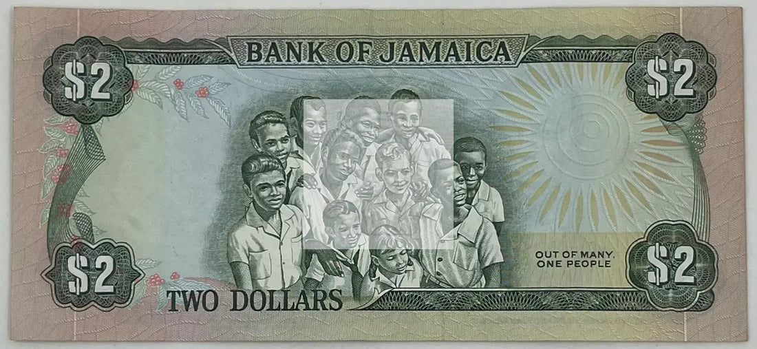1982-1986 Jamaica 2 Dollars P-65a AU Banknote - Cool Coins & Notes