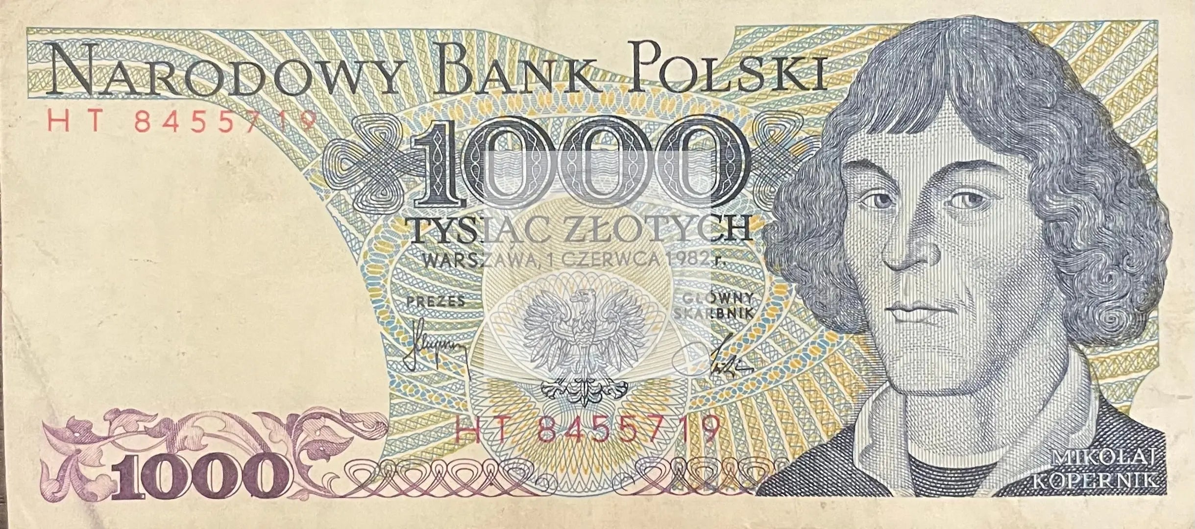 1982 Poland 1,000 Zlotych P-146 Circulated World Banknote Cool Coins & Notes 