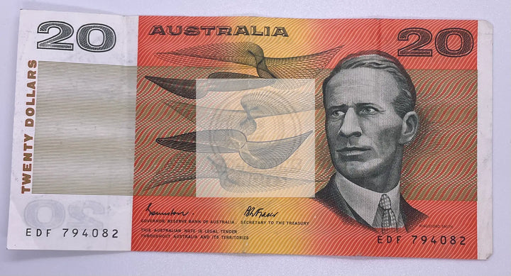 1985 Australia $20 Dollars P-46E Banknote - Cool Coins & Notes