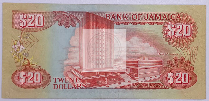 1985 Jamaica $20 Dollars P-72e Banknote - Cool Coins & Notes