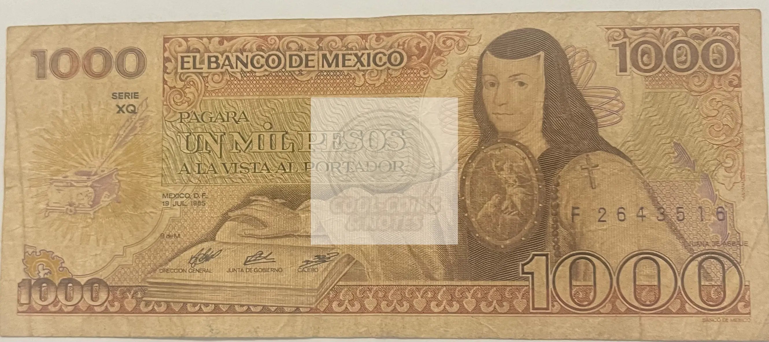 1985 Mexico 1,000 Pesos  P-81a.18, Used Banknote - Cool Coins & Notes