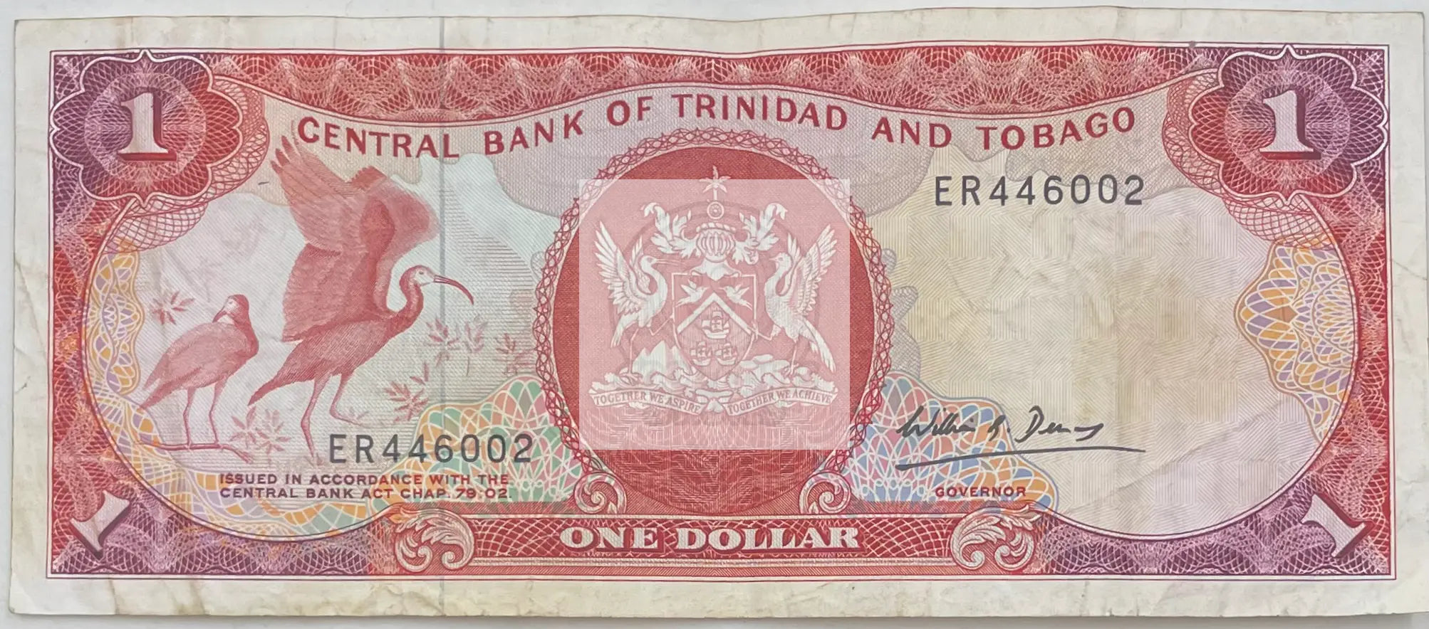 1985  Trinidad and Tobago  $1 Dollar  P-41  Banknote - Cool Coins & Notes