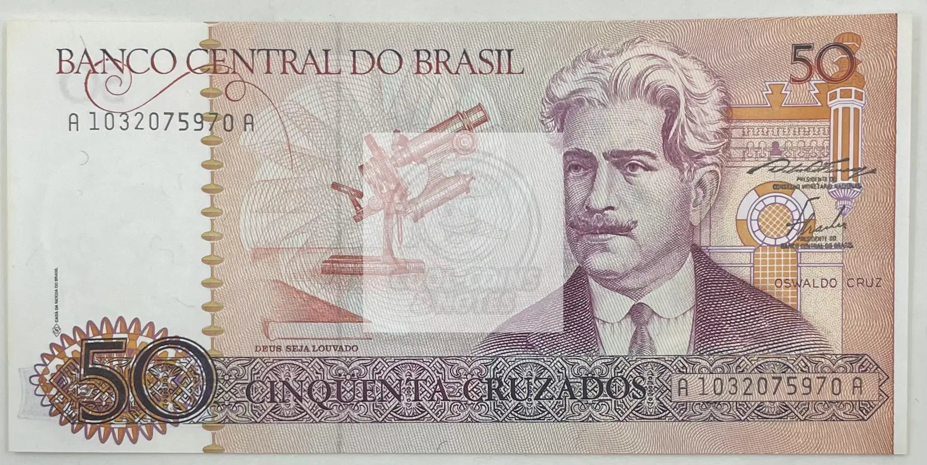 1986 (ND) Brazil 50 Cruzados  P-210 UNC World Banknote - Cool Coins & Notes