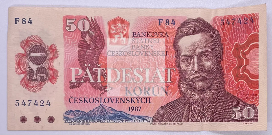 1987 CZECHOSLOVAKIA 50 KORUN P-96 Banknote - Cool Coins & Notes