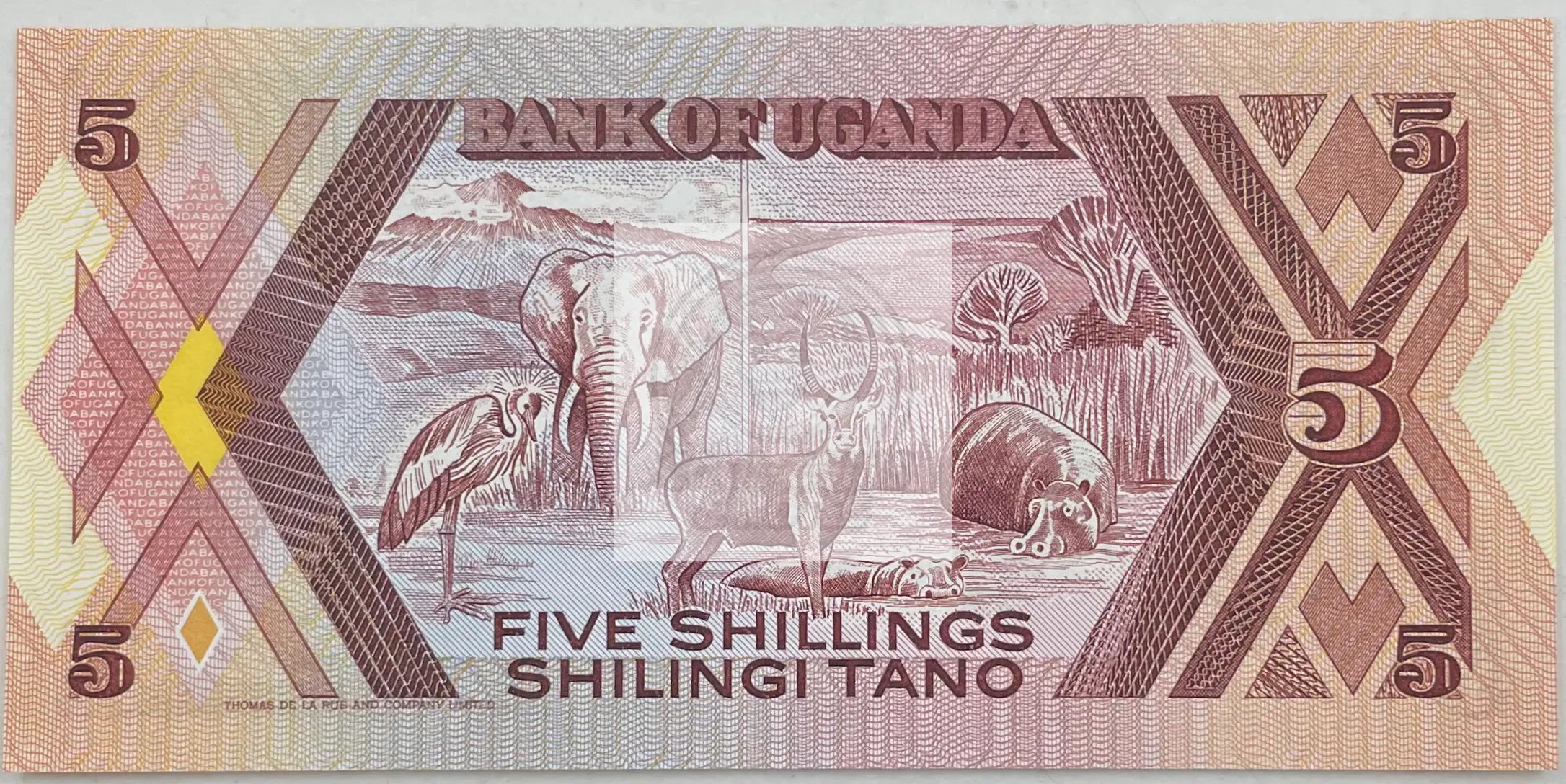 1987  Uganda  5 Shillings  UNC Banknote - Cool Coins & Notes