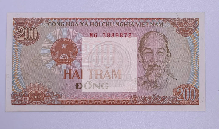 1987 Vietnam 200 Dong P-100c UNC Banknote - Cool Coins & Notes