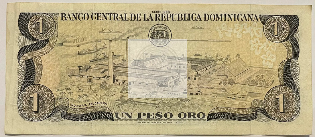 1988 Dominican Republic 1 Peso Oro P126c P126 Used World Banknote - Cool Coins & Notes