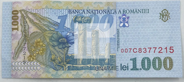 1988 Romania 1,000 Lei P-106, Used World Banknote - Cool Coins & Notes