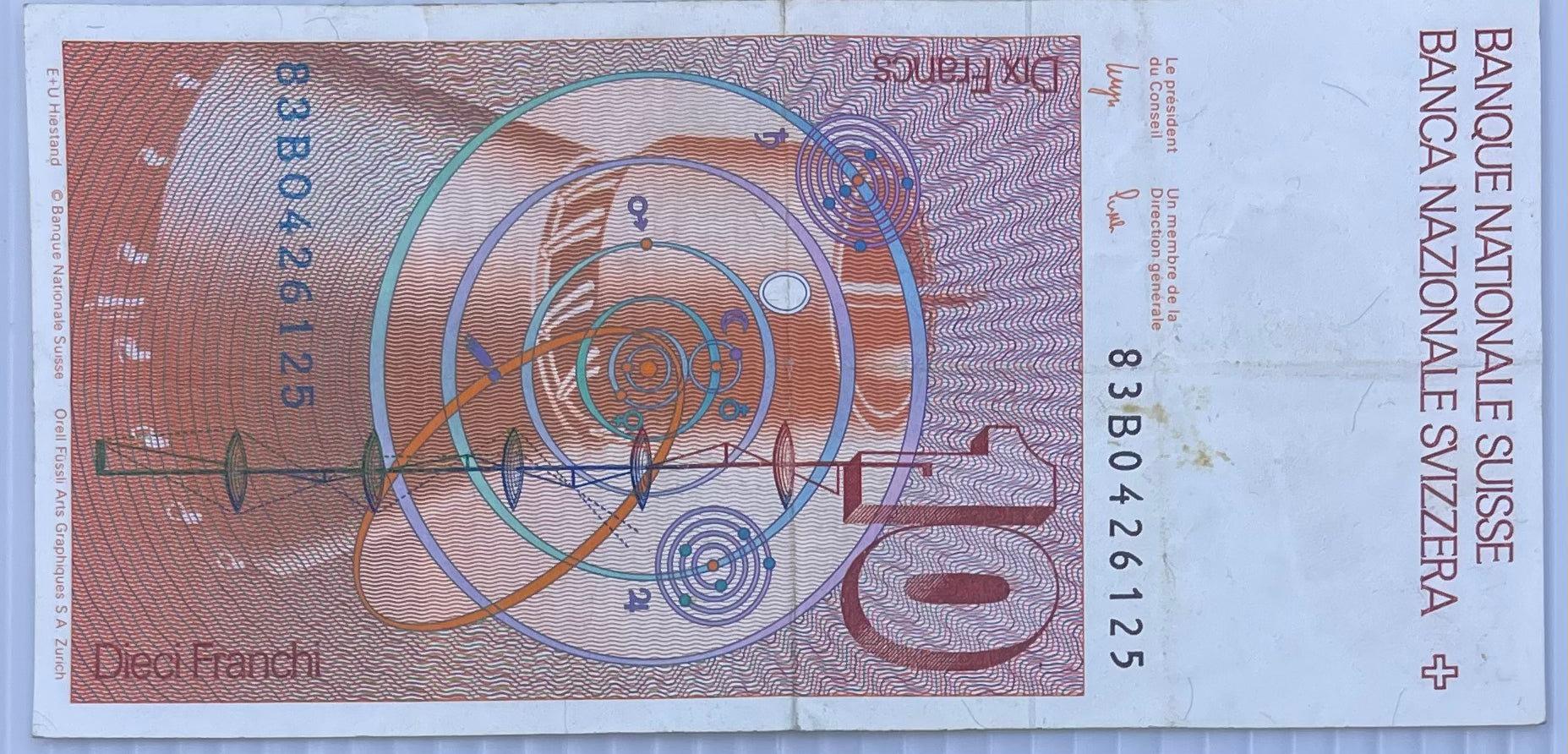 1990 Switzerland  10 Franken  P-53 Used World Banknote - Cool Coins & Notes