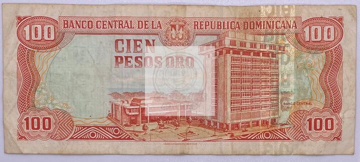 1991 Dominican Republic 100 Pesos P-136a Banknote - Cool Coins & Notes