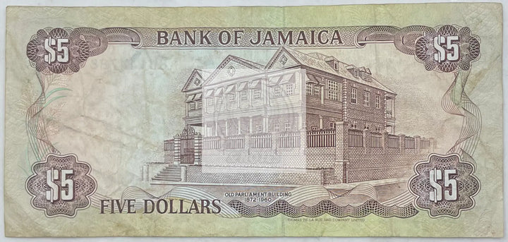 1991 Jamaica $5 Dollars P-70d Used World Banknote - Cool Coins & Notes