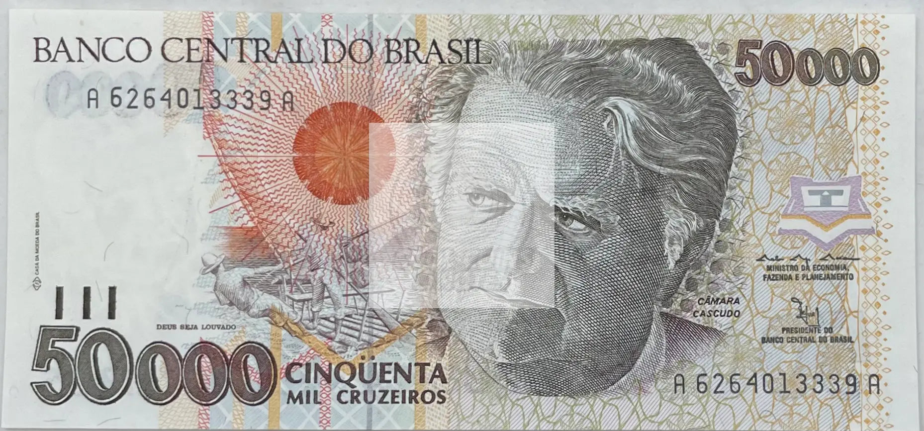 1992 Brazil 50,000 Cruzeiros P-234a UNC World Banknote - Cool Coins & Notes