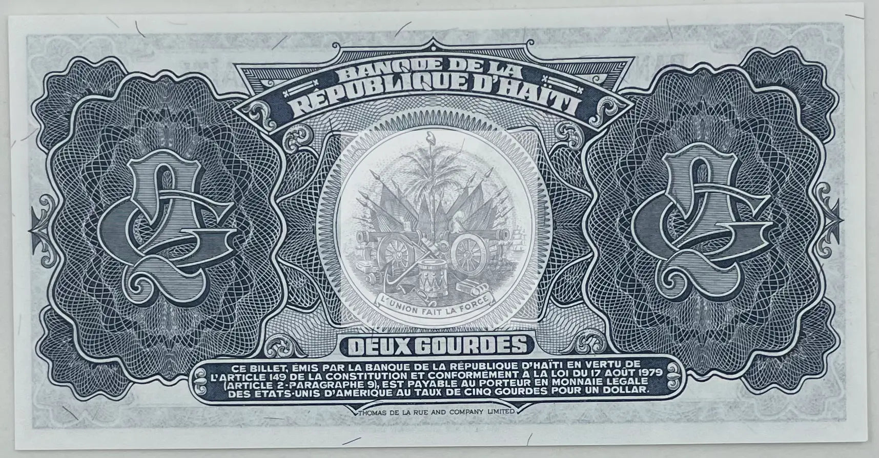 1992 Haiti 2 Gourdes P-260 UNC Banknote - Cool Coins & Notes