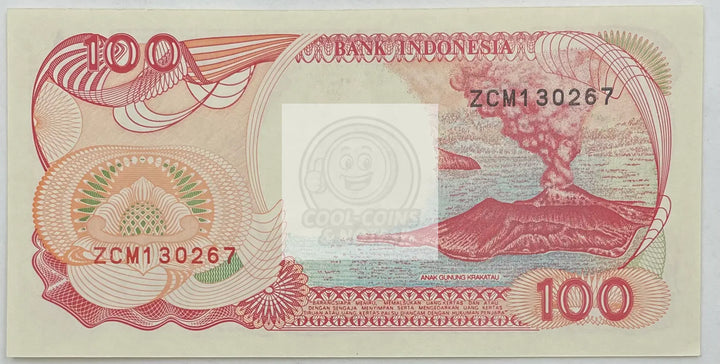 1992 Indonesia 100 Rupiah  P-127 UNC Volcano World Banknote - Cool Coins & Notes